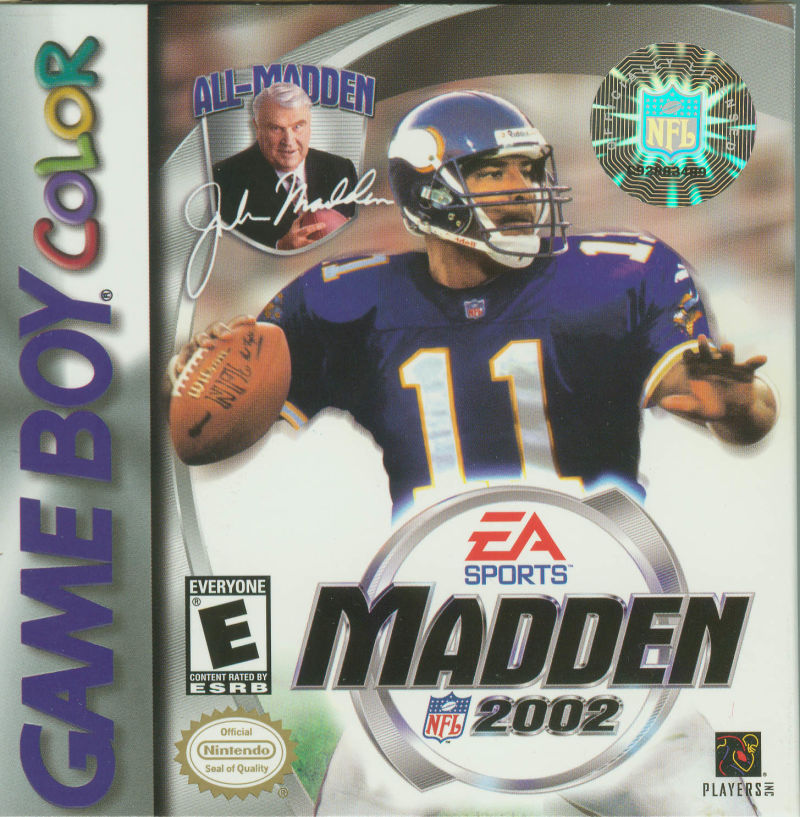 Madden 2002 box art for GameBoy Color